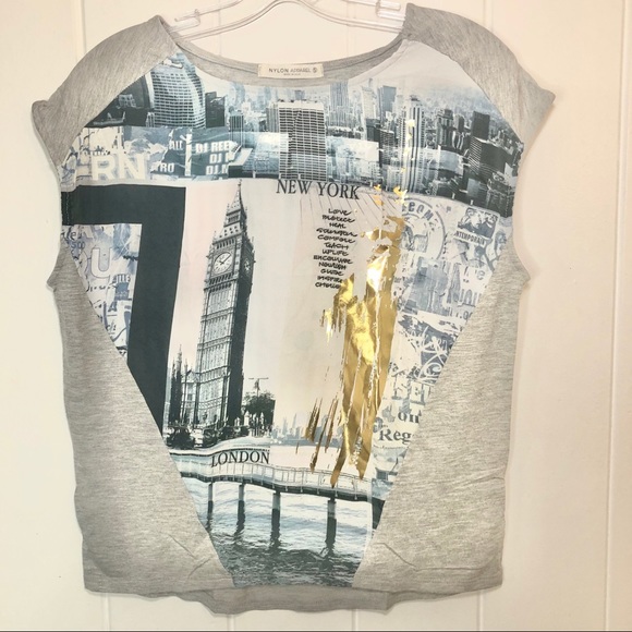 NYLON APPAREL city skyline contrast panel box tee - Picture 3 of 5